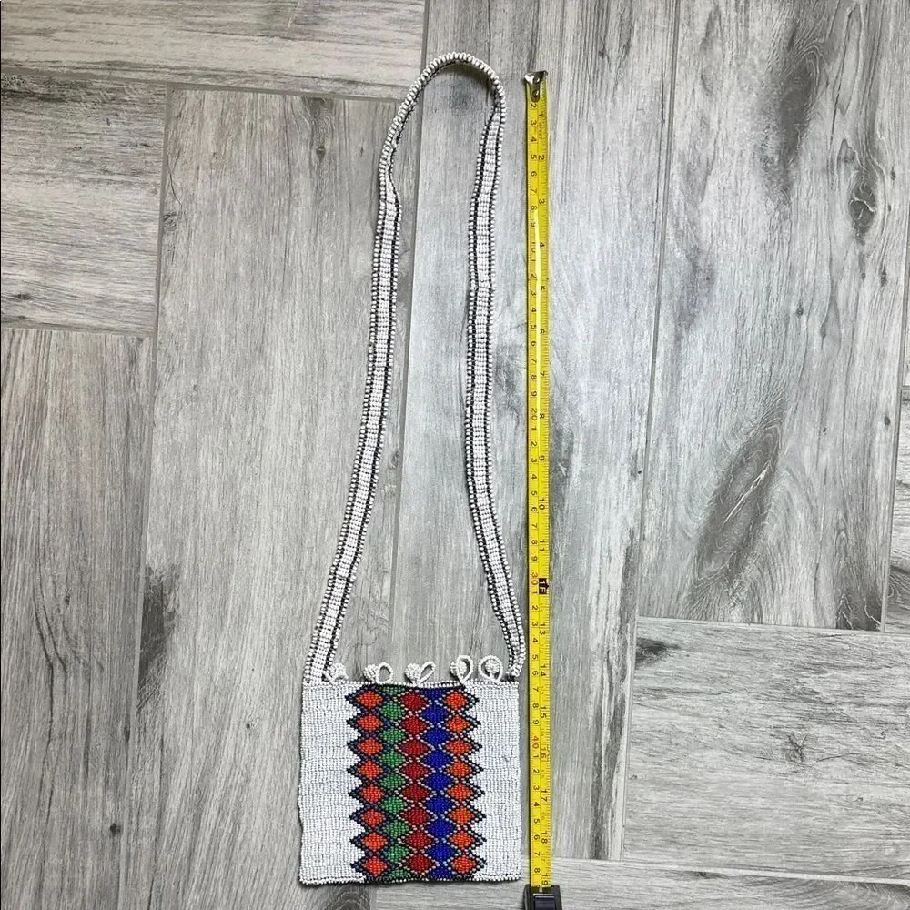 Handcrafted Beaded Crossbody Bag - Multicolor